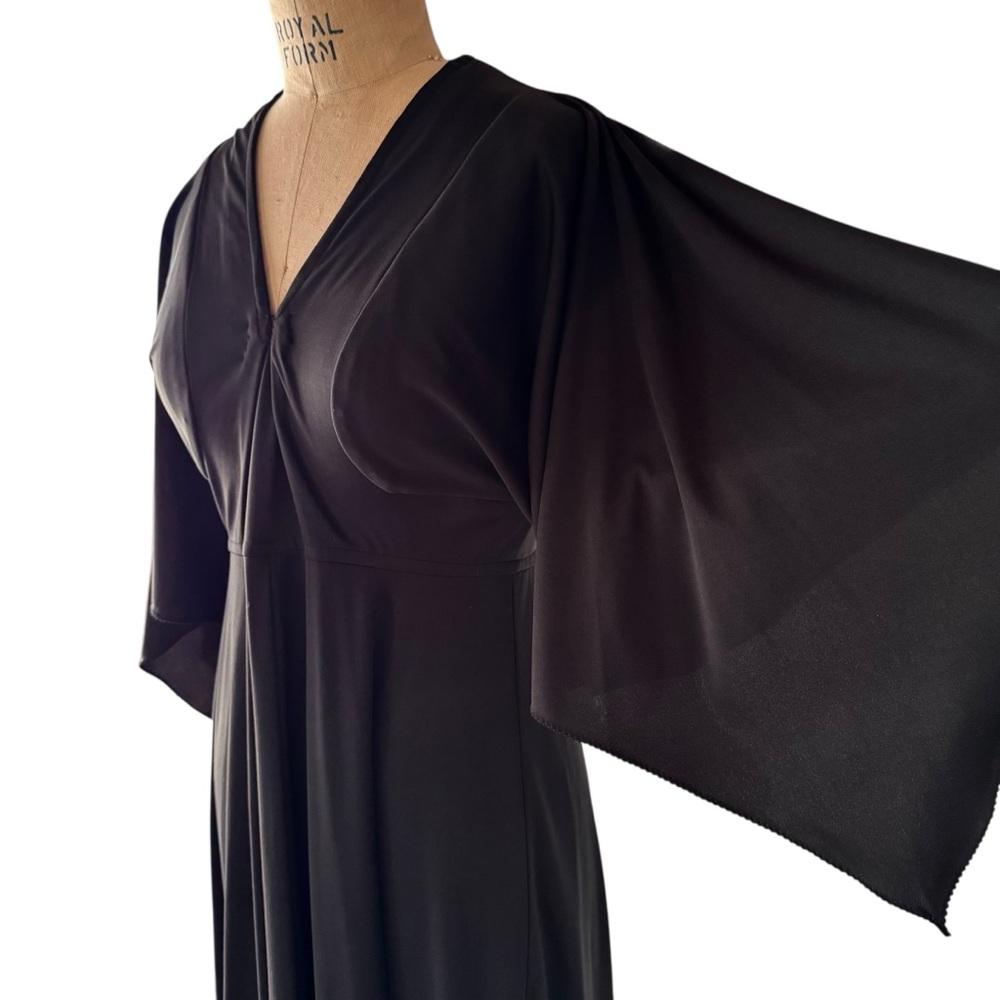 Vintage 70s Evelyn Pearson Black Housedress - image 5